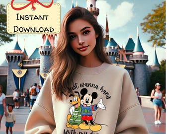 Mickey & Pluto Hang with my Dog Christmas sweater- PNG download-Disney Dog lover image