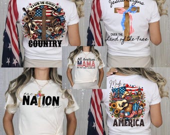 5 Christian 4th of July PNGs | American Country Patriotic Digital Downloads | God Bless America | MAMA | Faith Freedom Sublimation Clipart