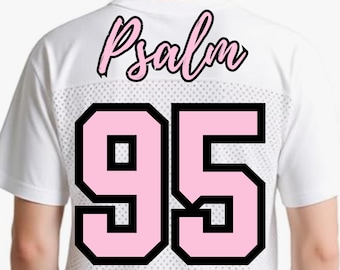 Psalm 95 Made to Worship Jersey Style PNG | Streetwear Christian Shirt Design | 2 Color Download White & Pink