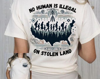 Anti Deportation T-Shirt | Immigrant Rights | Pro Immigration PNG| Social Justice Digital Download | Activist Protest | No Human Is Illegal