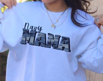 Navy "Mama" Blue Camo PNG | Digital Download | Sublimation Design, Cricut, Printable Clipart