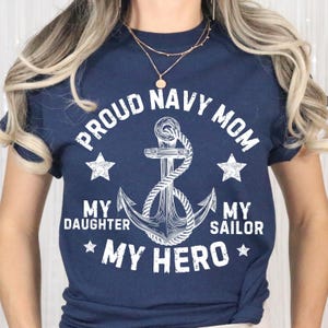Proud Navy Mom Anchor Shirt Design PNG | Military Family Digital Download | US Navy Mom Sublimation Design | Patriotic Anchor PNG File image 6