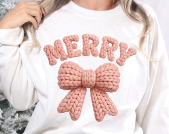 Merry Christmas Crochet PNG, Cozy Faux Yarn Design, Handmade Holiday PNG, Retro Crochet Art Retro Christmas png, Christmas Sublimation