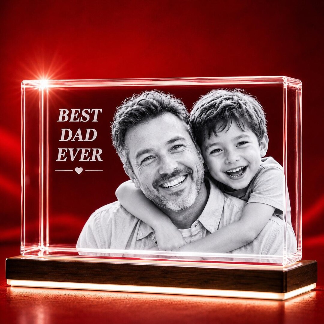 Souvenir photo personnalisé en cristal K9 : portrait 3D gravé au laser ...