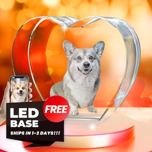 Personalized 3D Crystal Photo, valentine gift Engraved Anniversary Gift, LED Base