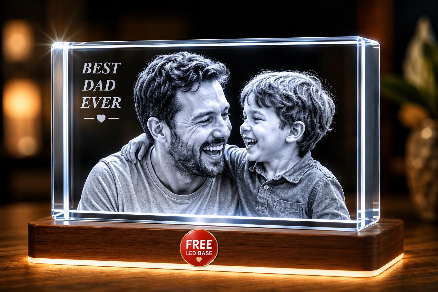 3D Crystal Photo Etching – Personalized K9 Glass Keepsake (free