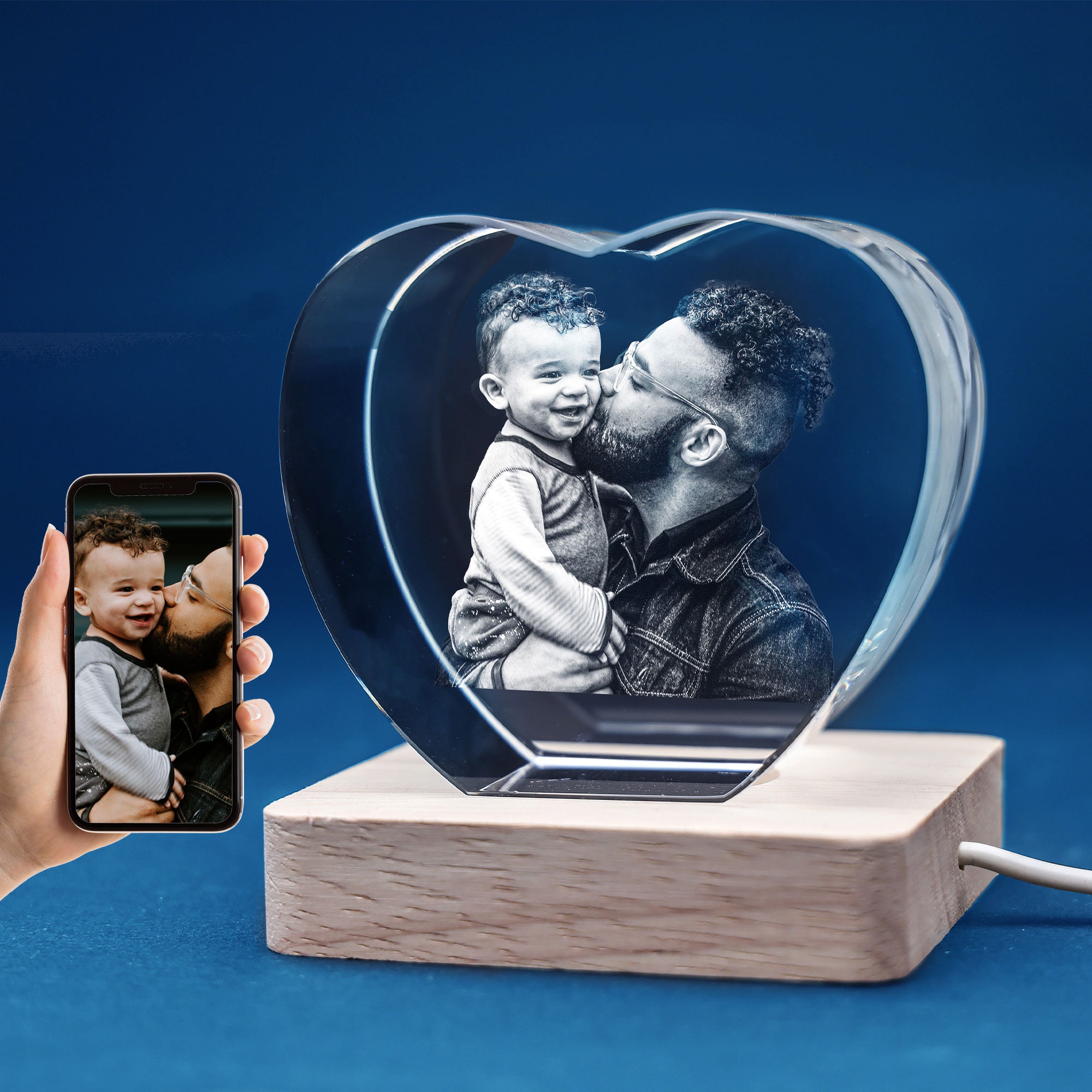 3D CRYSTAL PHOTO, Cadre photo gravé, Photo Gravure, Cadeau des  petits-enfants, Cadeau 3D en brique de verre Cadeau dimage réfléchi  personnalisé pour les amoureux -  Canada