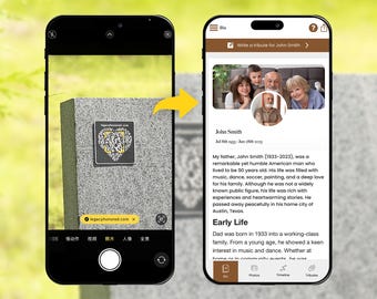 Memorial QR Code Plaque: Stainless Steel Grave Marker with Webpage