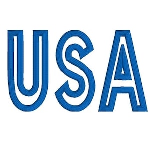 USA Puff Embroidery, 3D Font, Digital Embroidery Design, Machine Embroidery Design, 4x4 Embroidery Design, 5x7 Embroidery Design