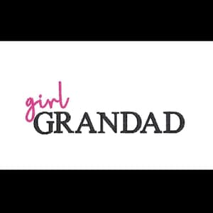 Girl Gran Dad Embroidery Design, 4x4 Embroidery Design