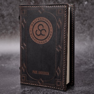 Handmade Italian Leather Journal with Custom Logo | Leather Pocketbook & A5 Journal Engraved with Business Logo, Corporate Holiday Gift