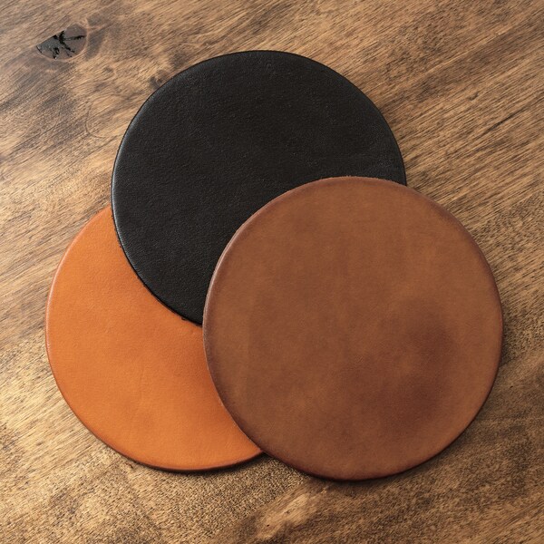 Leather Coaster Etsy