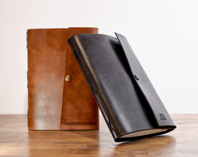 Handgefertigte Notizbücher aus Echtleder | Personalisierte europäische Leder Zeitschriften A5 Größe 8,75 Zoll, nachfüllbar Leder Notizbuch Tagebuch