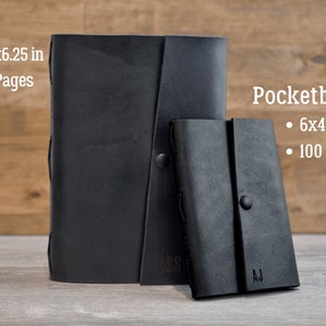 Black Leather Handmade Journals With Engraving