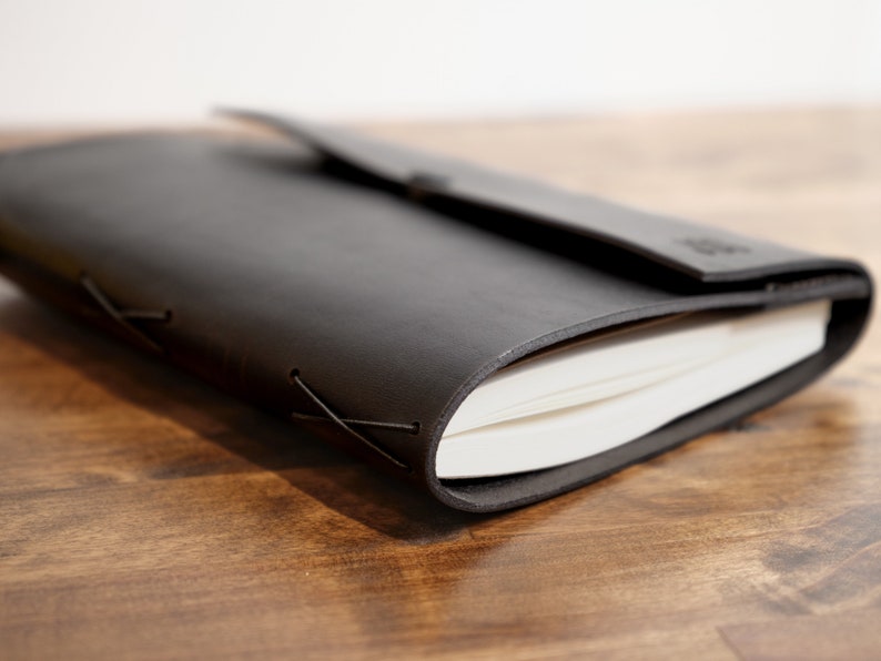 Black Leather Handmade Journals With Engraving
