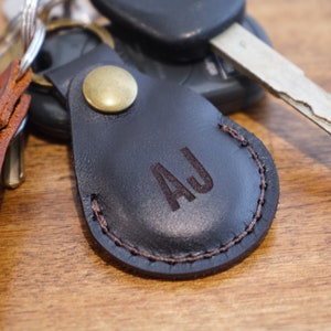 Guitar Pick Holder Leather Keychain | Custom Engraved Guitar Pick Case Made From Real Black Leather, Personalized Guitar Player Gift
