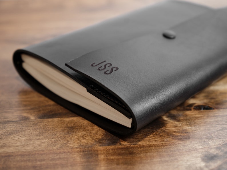 Black Leather Handmade Journals With Engraving