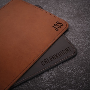 Personalisiertes Leder Mousepad | Echtes Italienisches Leder Handgefertigtes Desktop Maus Pad mit benutzerdefinierten Gravur, Büro Mousepad, Leder Geschenk