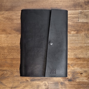 Black Leather Handmade Journals With Engraving