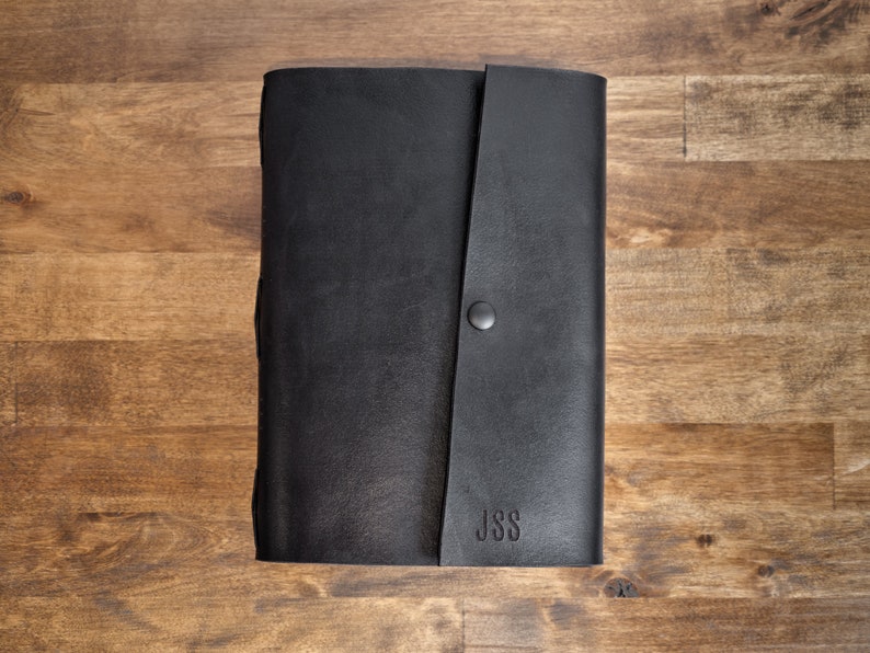 Black Leather Handmade Journals With Engraving
