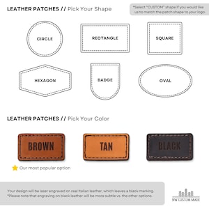 5 Panel Hat Leather Patch Shapes and Colors