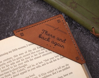 Personalized Corner Bookmark | Real Leather Bookmark with Custom Engraving, 3rd Anniversary Gift, Valentines Day Gift, Gift for Readers