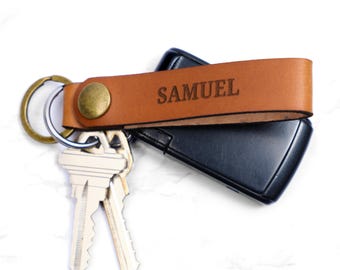 Personalized Leather Keychain Grad Gift 2026 | Real Leather Key Chain Class of 2026 Gift, Graduate Gift Keychain, Engraved Graduation Gift