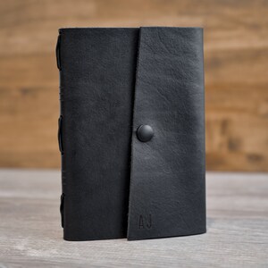 Black Leather Handmade Journals With Engraving