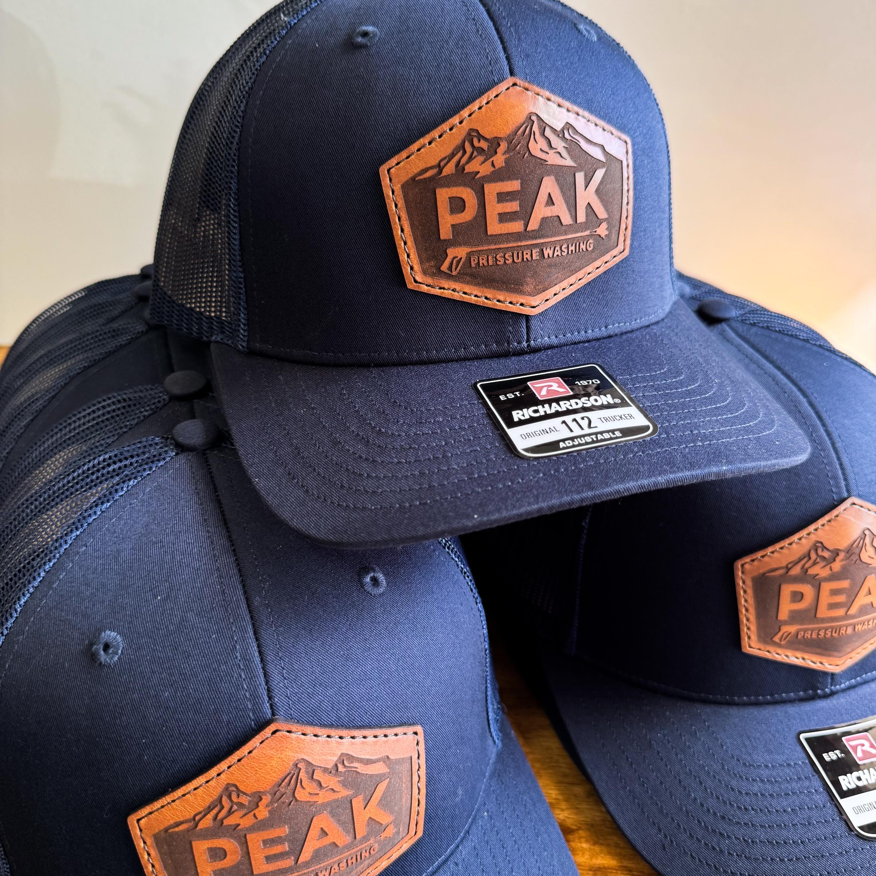 Leather Patch Trucker Hats | Richardson 112 Custom Logo Hats Made With ...