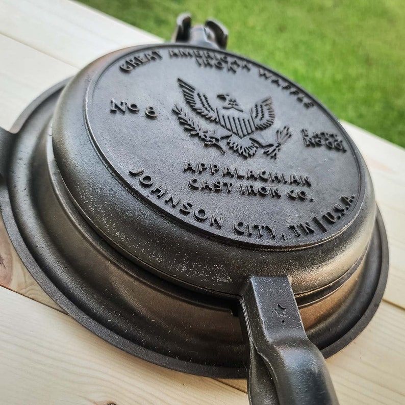 Cast Iron Waffle Maker, Old Fashioned Vintage Inspired Waffle Iron, USA