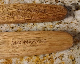 Acacia Wood Spatula Set of 2 -12 Inch Wooden Cooking Utensils -Nonstick Safe Turner -Heat Resistant Kitchen Tools- Eco Friendly Gift