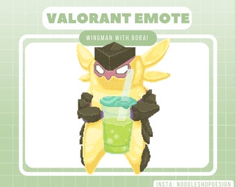 Valorant Wingman Pixel Art Boba Emote