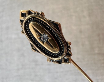Vintage 70s AVON Stick Pin Kensington Victorian Revival Oro Tono Falso Diamante