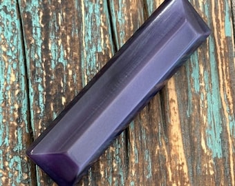 Vintage Moonglow Thermoset Plastic Bar Brooch Pin Violet Purple 2 5/16"