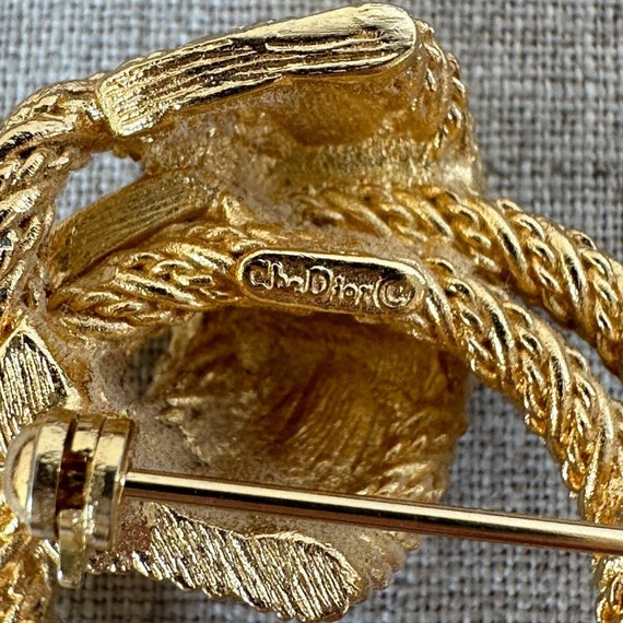 Signed Vintage 1980's Christian Dior Rope Knot Br… - image 5