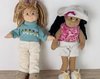 2 TY Plush Dolls Cool Cassidy & Pretty Penny 8" The Teenie Beanie Boppers VTG