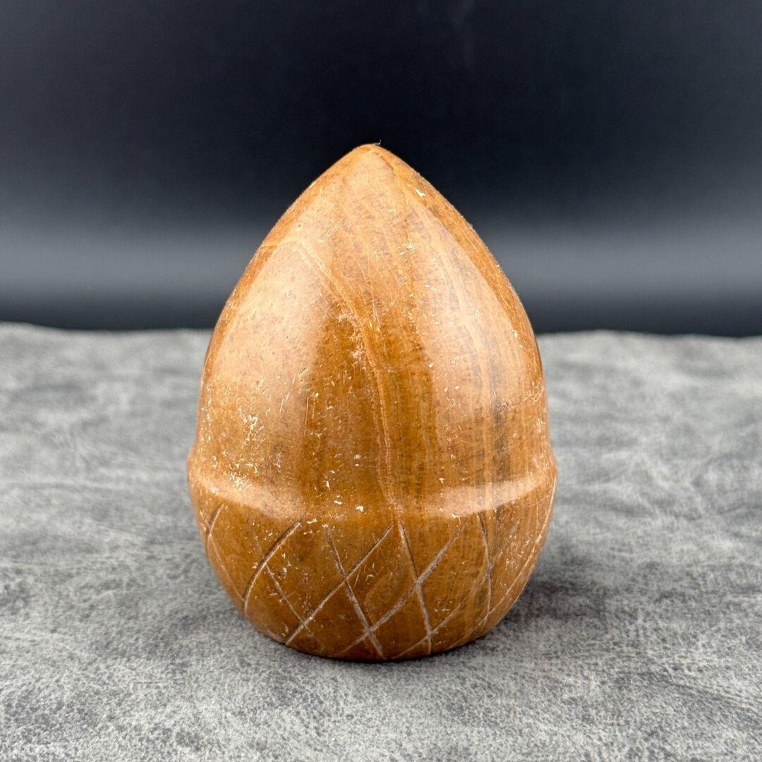 Paperweight Rustic Decorative Hand Carved Natural Stone Acorn Paperweight Rustic Tan Brown ...