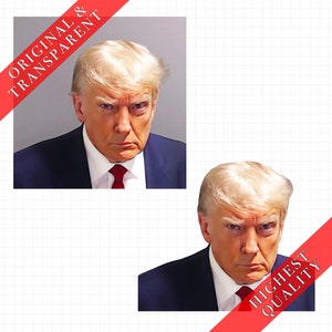 High Resolution Official Trump Mugshot PNG | Transparent Digital Download | PNG JPG | Clipart