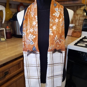 Kitchen Boa, Tea Towel, Orange Kitchen Towel, Neck Towel, Linens, Boa Towel, Housewarming Gift, Towel Scarf, Chef Gift, Apron, Cooking Gift