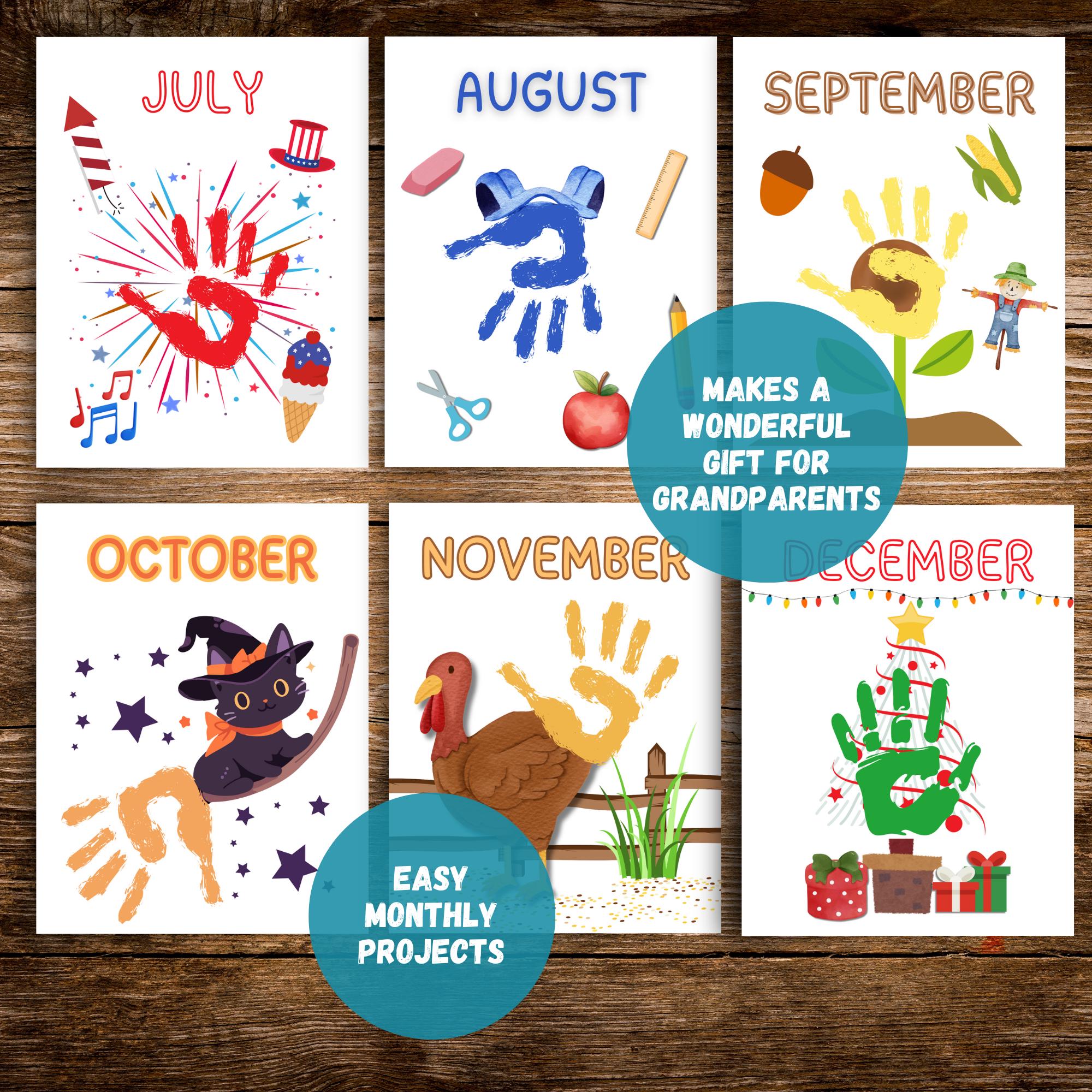 Handprint Calendar, Art Memory Book Monthly Keepsake, 2026 Calendar ...