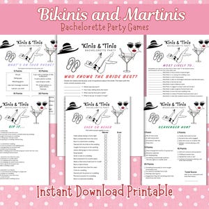 Bachelorette Party Games: Retro Poolside Scavenger Hunt (Canva Template, US Letter & A4 Sizes)