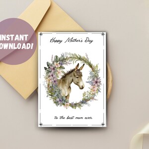 Carte aquarelle pour la fête des mères - la meilleure maman de tous les temps imprimable, téléchargement immédiat