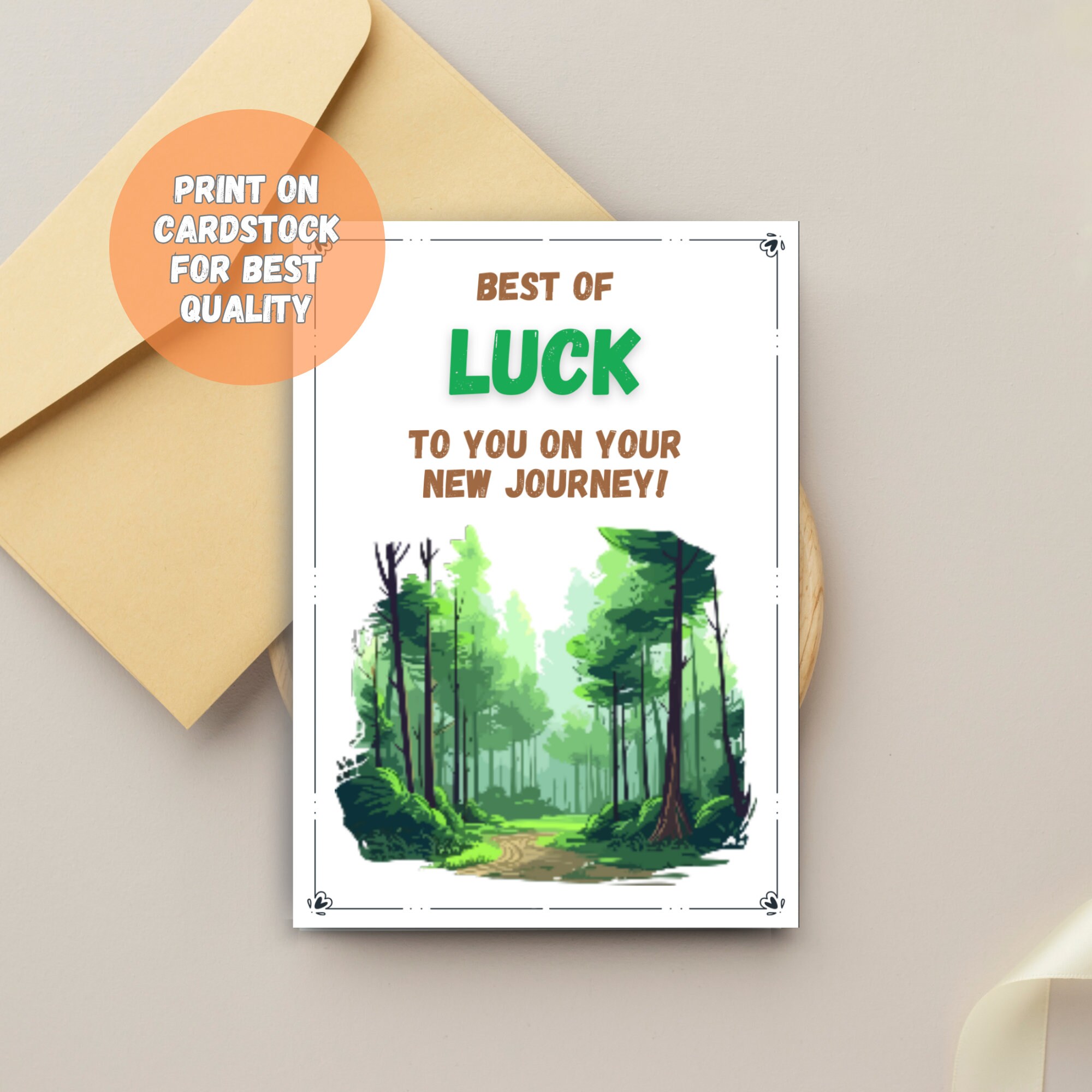 Elegant Good Luck Printable Card for Retirement, Graduation, Moving ...