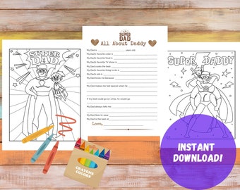 Father's Day Fill-In Sheet: Super Dad Coloring Pages (Printable Download)