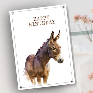 Cartão de aniversário divertido para quem ama mulas Download instantâneo em PDF ou JPG