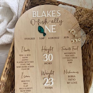 First Year Milestone Board, O-fish-ally One Personalized Milestone board