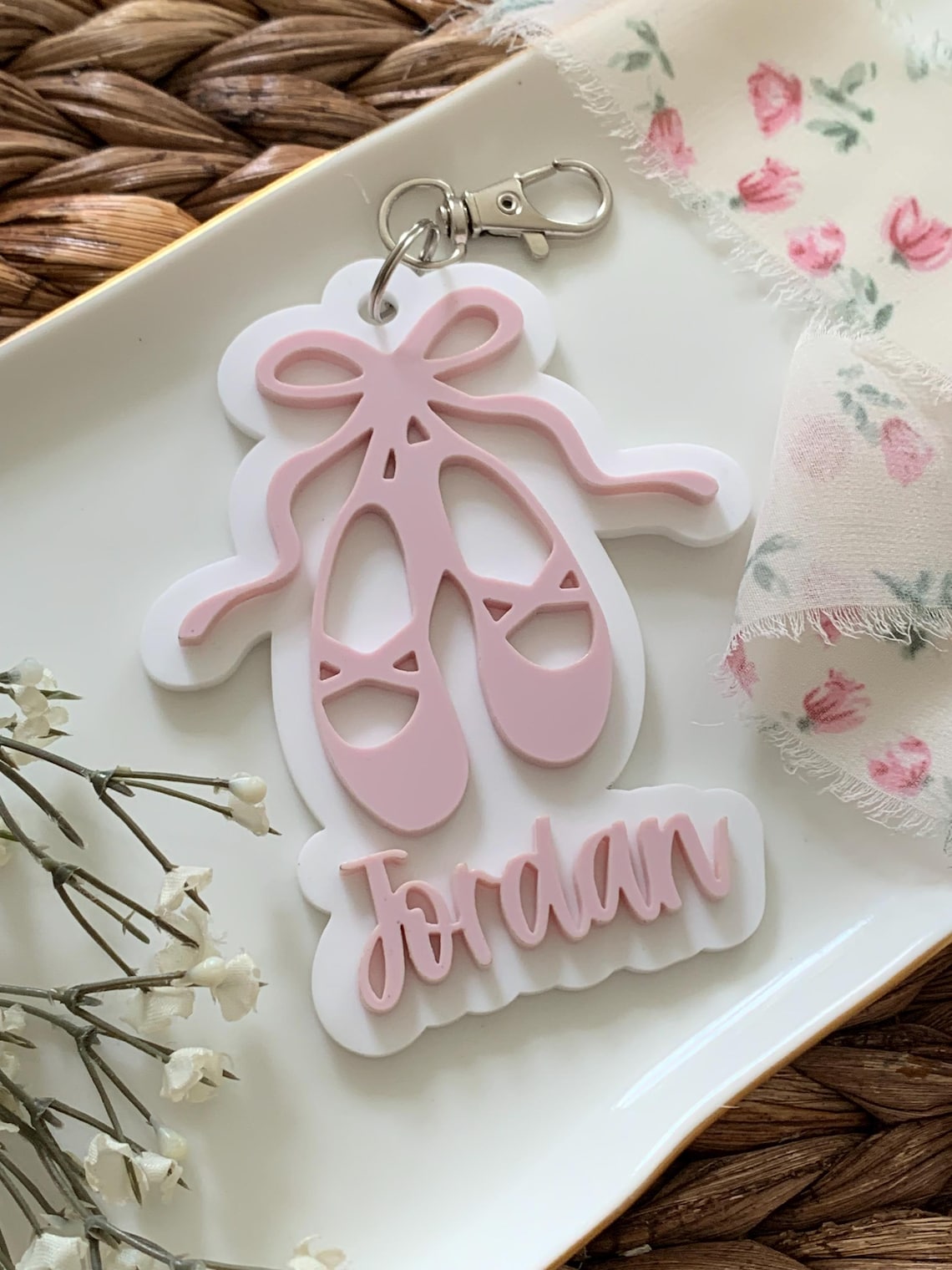 Ballerina Slippers Keychain, Ballet Dance Class Bag Tag - Etsy
