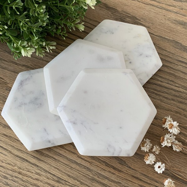 Marble coasters set of 4, genuine marble coasters, natural marble coasters