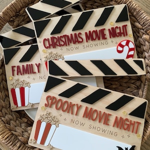 Halloween spooky movie night dry erase board, halloween tradition movie sign image 3