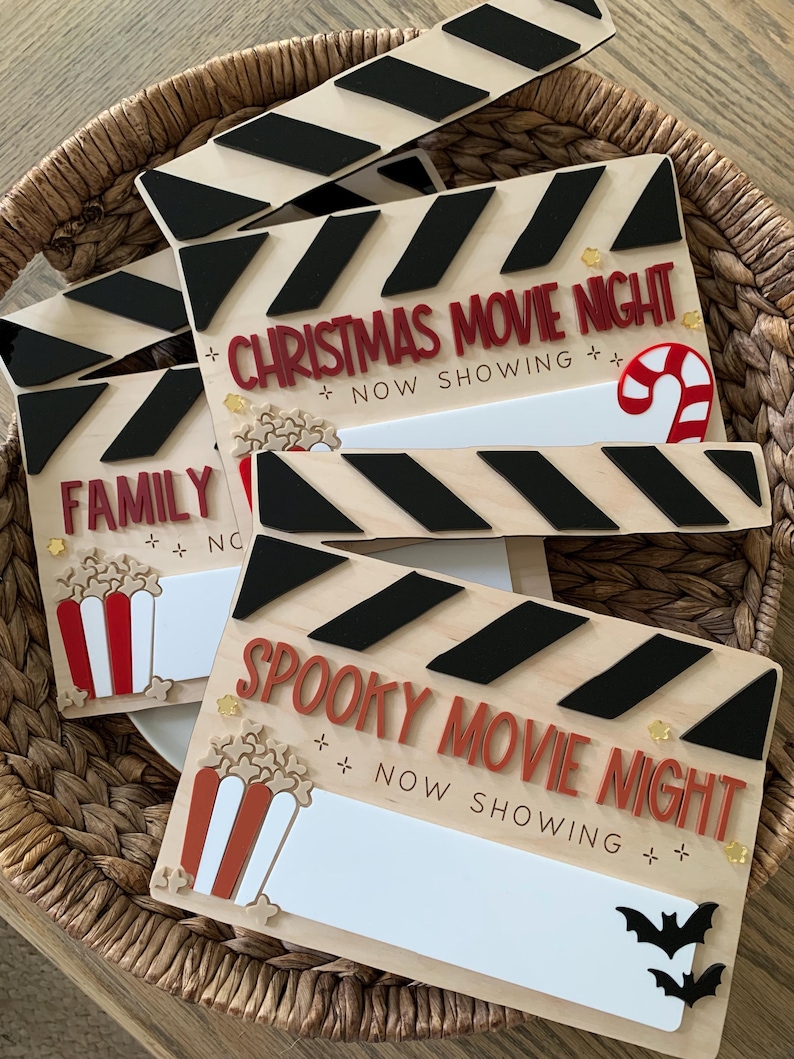 Halloween spooky movie night dry erase board, halloween tradition movie sign image 3